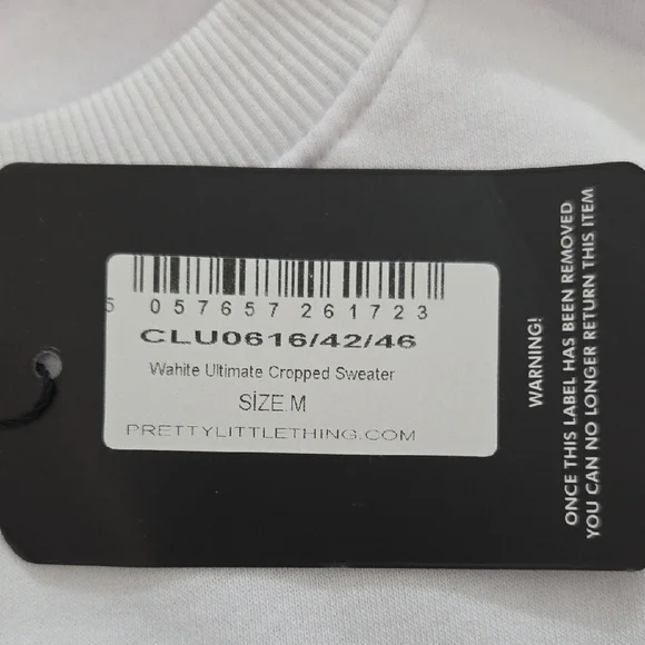 PRETTYLITTLETHING Classic/Basic White Sweater Cut-Top🧿 - Picture 9 of 11